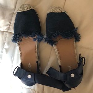 Nautical ankle strap shoes